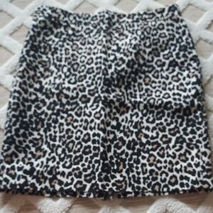 J. Crew Leopard Print Mini Skirt - Black, Cream & Brown